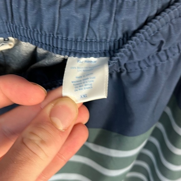 Fair Harbor Mens XXL Swim Trunks Striped Blue Green Elastic Waist Drawstring - Picture 4 of 8